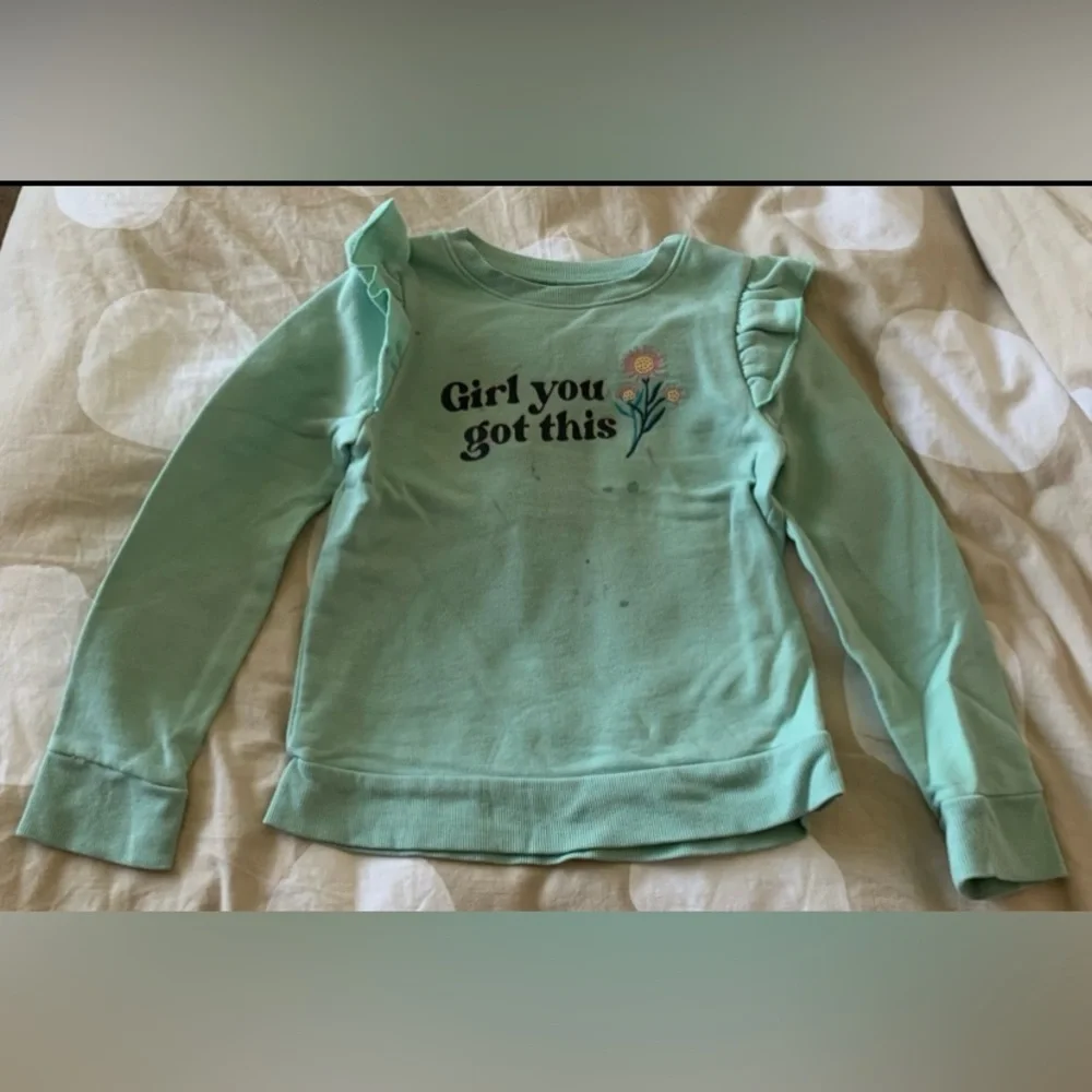 Sonoma Jumping Beans Girls 6 Sweatshirt Fleece Unicorn Deer LS Mint Burgundy - Picture 4 of 8